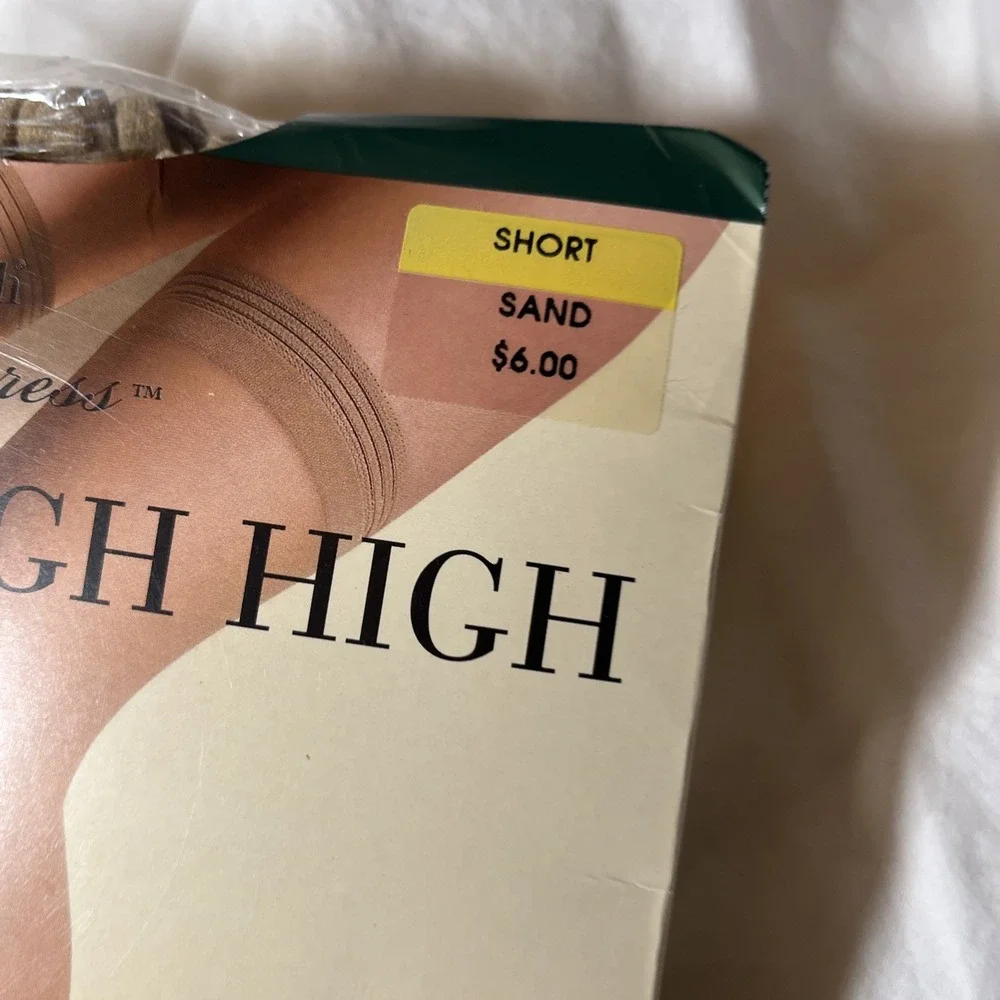 VTG East 5th Sheer Caress Sheer Thigh High Stockings Short Sand